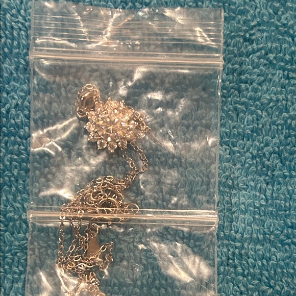 Elegant Silver Moissanite (S925) Floral Pendant Necklace - Picture 4 of 14